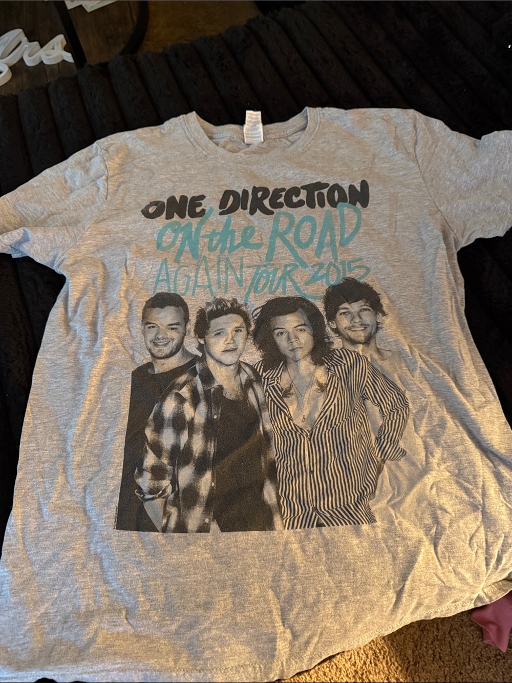 One Direction 'On The Road Again' 2015 Grey Graphic Tee